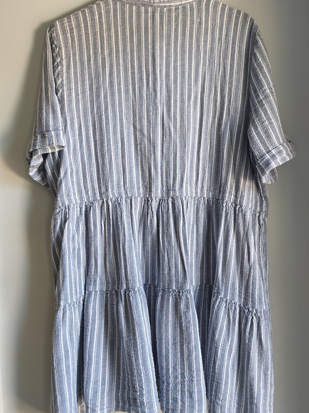 Primark Blue & White Striped Button Front Shirt Dress Size 16 - Picture 3 of 9